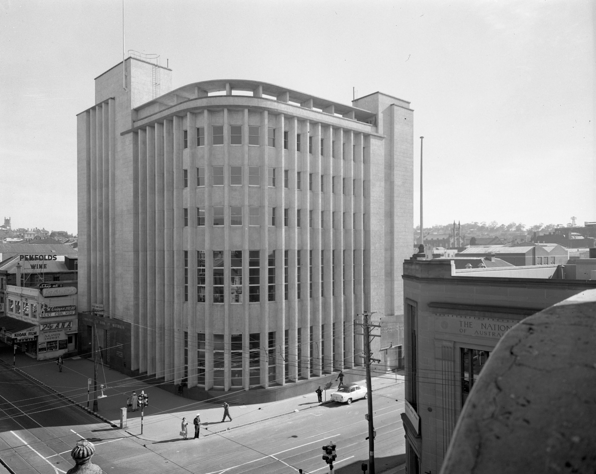 The Commonwealth Bank of Australia building, Hobart, circa 1950 — home of the Hobart Mint vault